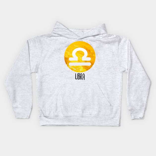 Libra Zodiac Sign Kids Hoodie by xesed